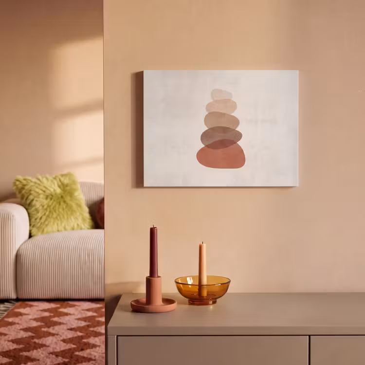 Akoestisch schilderij - Abstractie - Gestapeld - Balans - Modern - Aardetinten — 2
