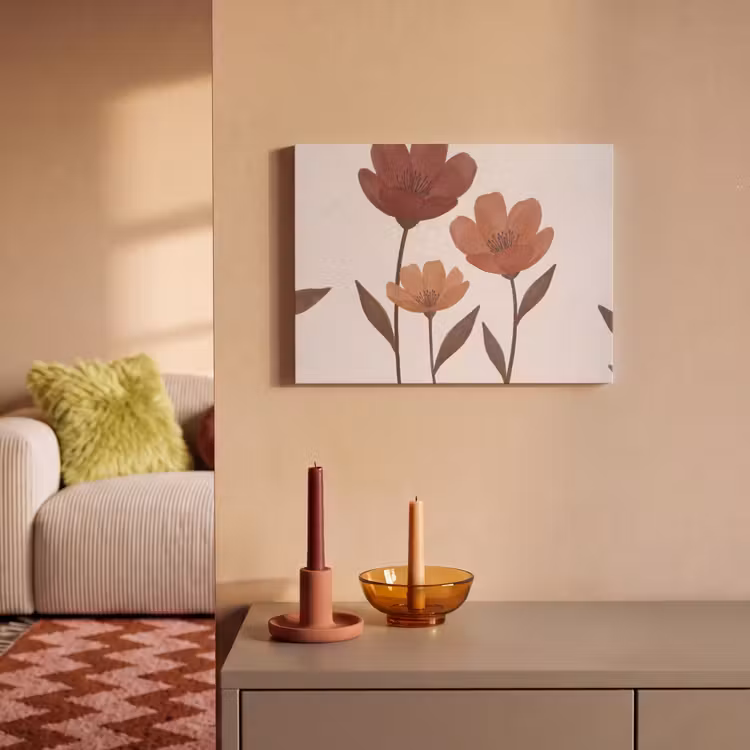 Akoestisch schilderij - Bloemen - Abstract - Modern - Bruin - Decoratief — 2