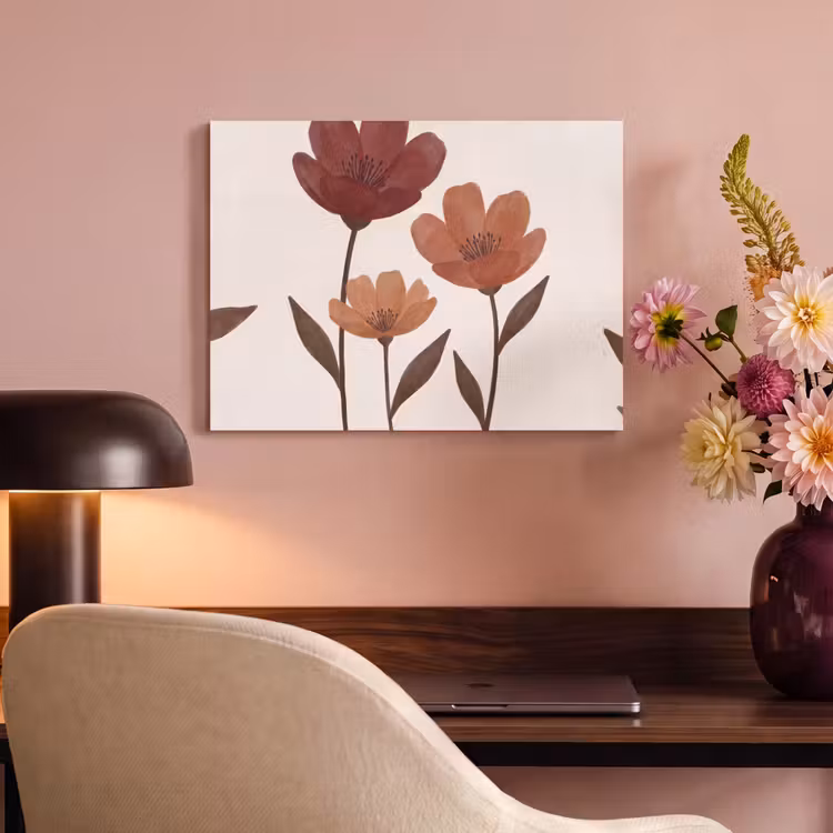 Akoestisch schilderij - Bloemen - Abstract - Modern - Bruin - Decoratief — 4