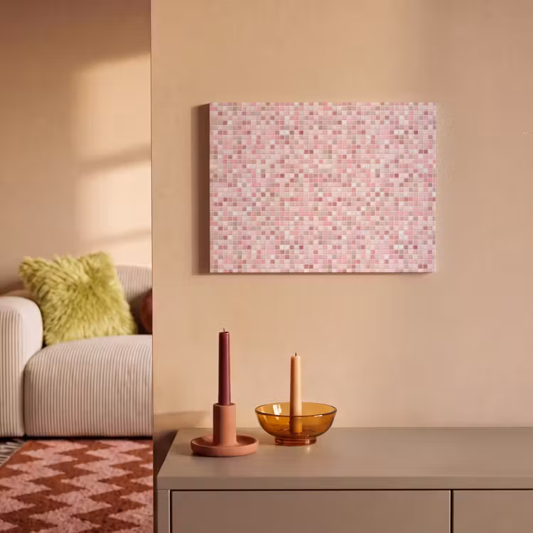 Akoestisch schilderij - Mozaïek - Patroon - Roze — 2