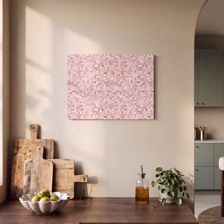 Akoestisch schilderij - Mozaïek - Patroon - Roze — 3