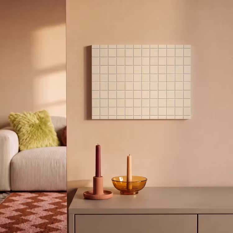 Akoestisch schilderij - Patroon - Tegels - Gebroken - Wit — 2