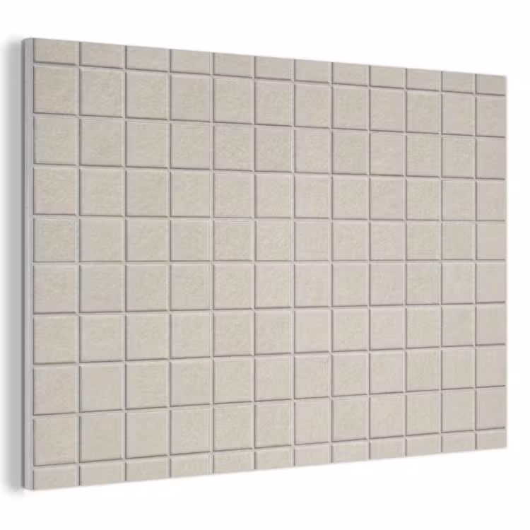 Akoestisch schilderij - Patroon - Tegels - Taupe — 1