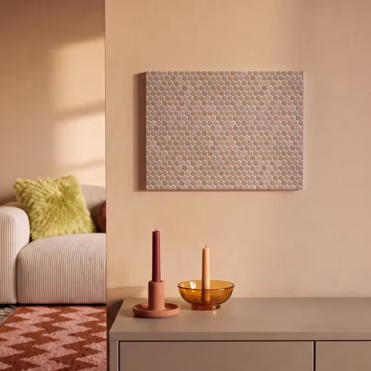 Akoestisch schilderij - Penny - Mozaïek - Oudroze - Terracotta — 2