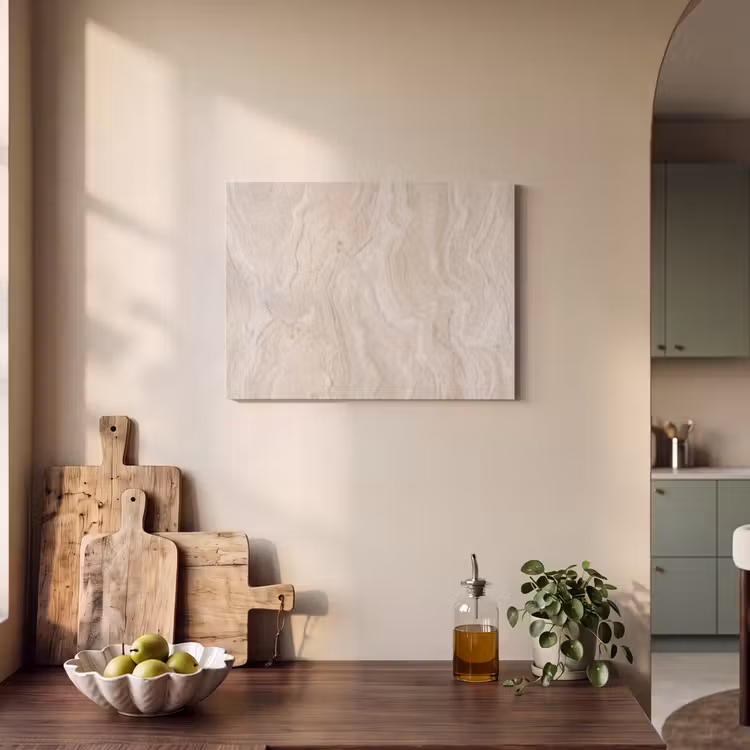 Akoestisch schilderij - Marmer - Patroon - Beige - Steen - Abstract — 3