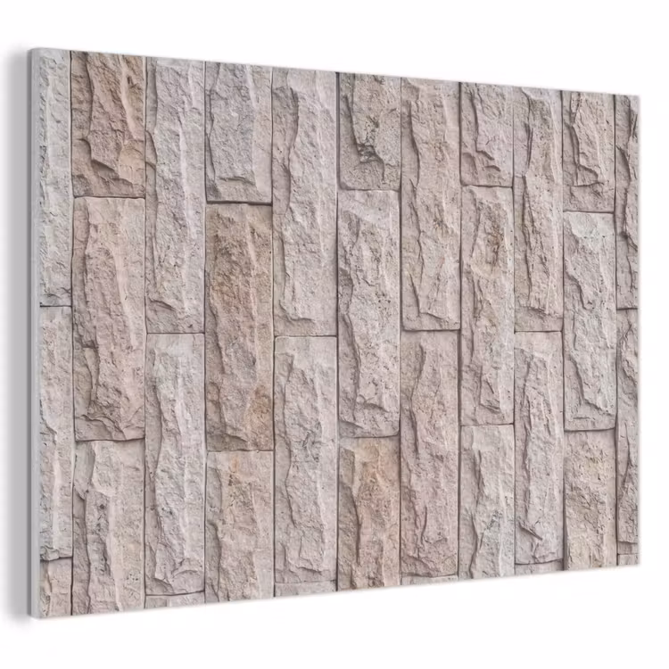 Akoestisch schilderij - Muur - Steen - Ruw - Beige - Textuur — 1