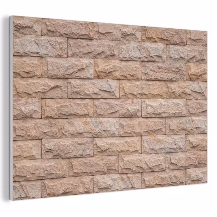 Akoestisch schilderij - Muur - Steen - Ruw - Textuur - Beige — 1