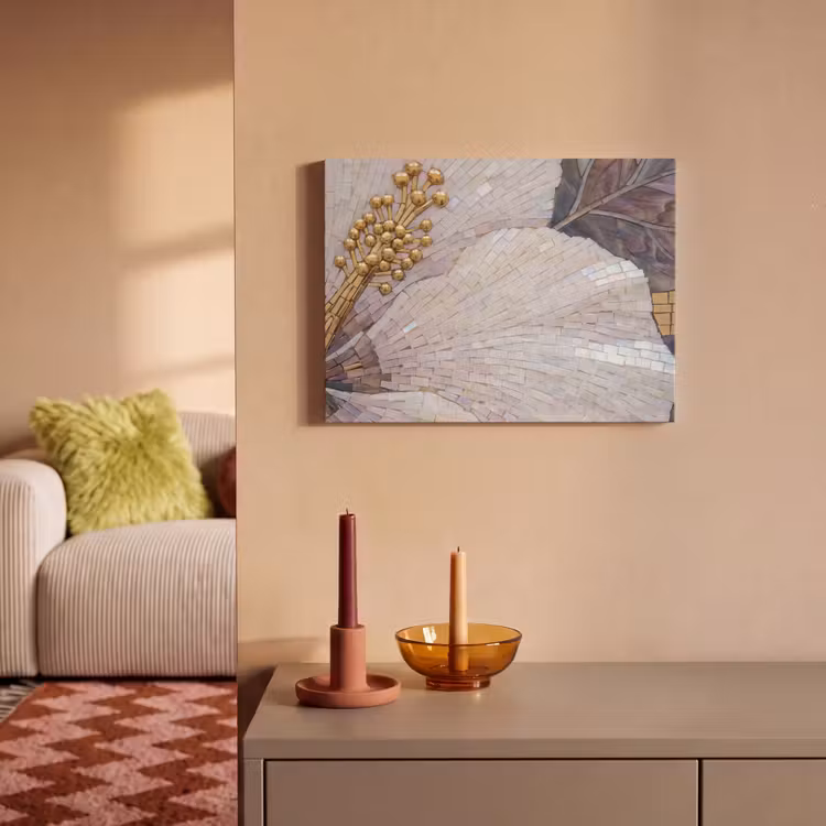 Akoestisch schilderij - Bloemen - Mozaïek - Kunst - Modern - Goud — 2