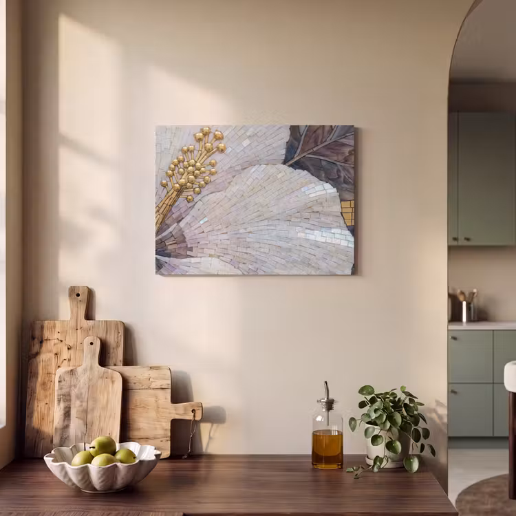 Akoestisch schilderij - Bloemen - Mozaïek - Kunst - Modern - Goud — 3