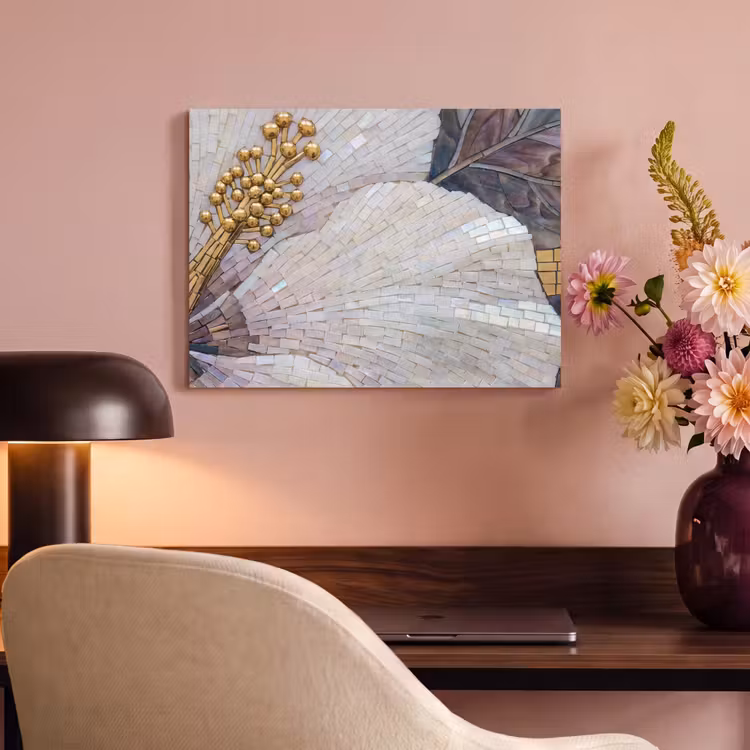 Akoestisch schilderij - Bloemen - Mozaïek - Kunst - Modern - Goud — 4