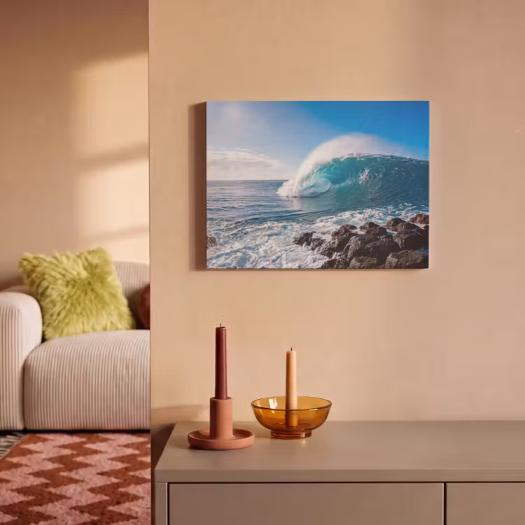 Akoestisch schilderij - Golf - Oceaan - Brekend - Water - Blauw — 2