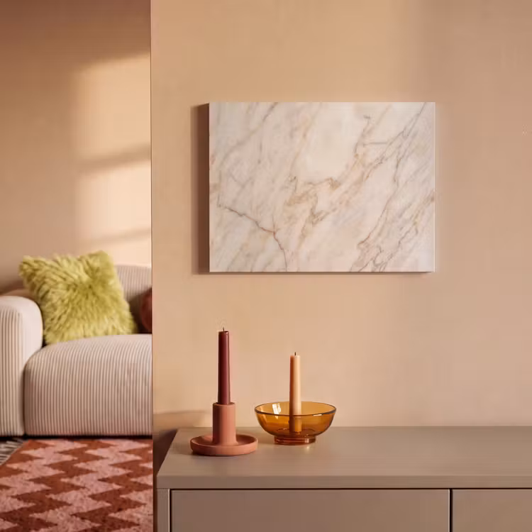 Akoestisch schilderij - Marmer - Ader - Abstract - Wit - Goud — 2