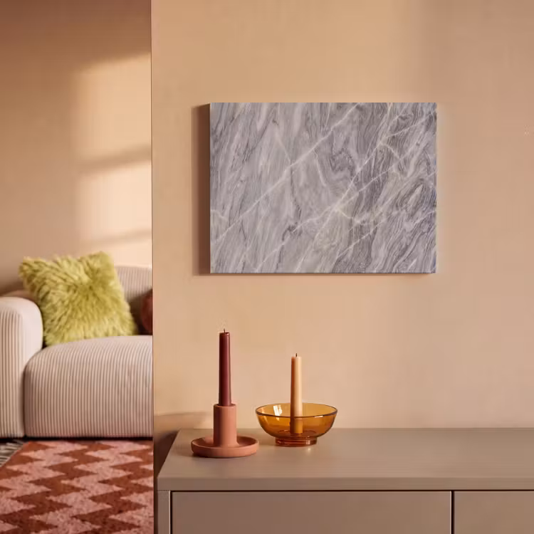 Akoestisch schilderij - Marmer - Ader - Patroon - Abstract - Grijs — 2