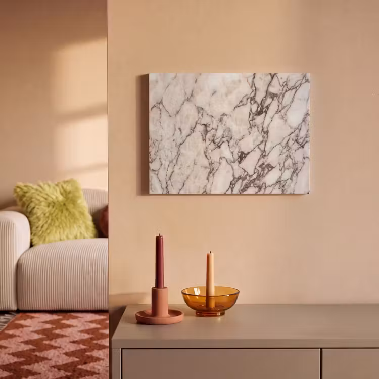 Akoestisch schilderij - Marmer - Textuur - Abstract - Wit - Bruin — 2