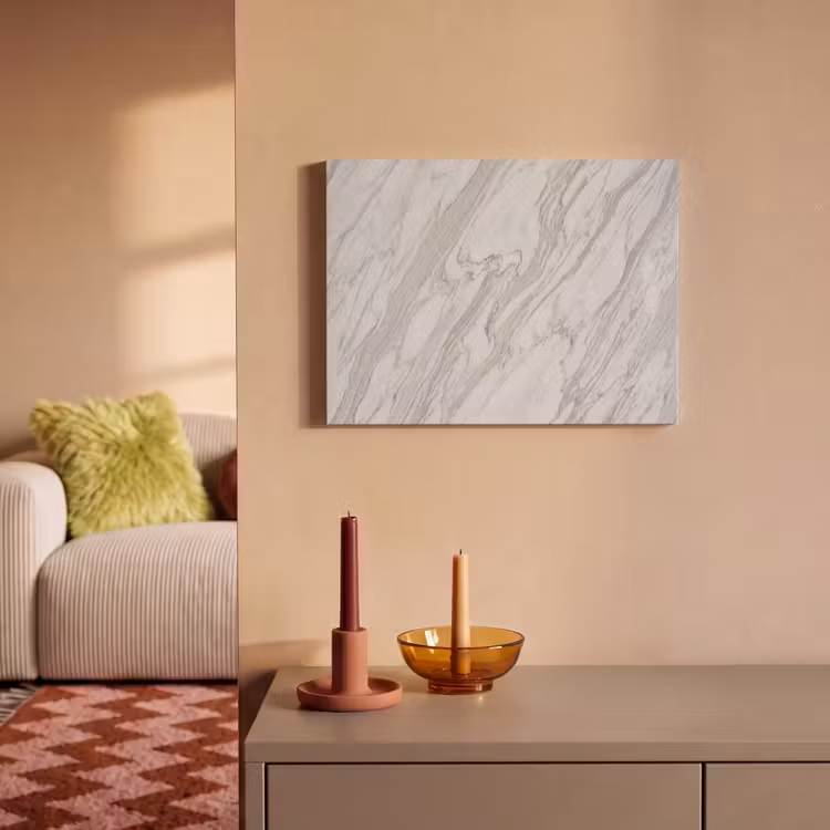 Akoestisch schilderij - Marmer - Wit - Grijs - Structuur - Modern — 2