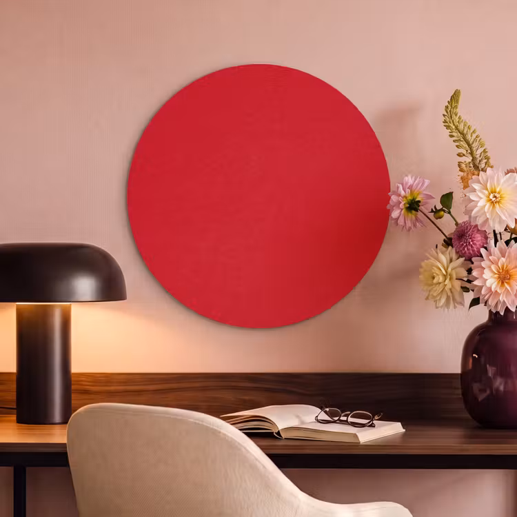 Akoestisch schilderij rond - Crimson - Velvet - Rood — 2