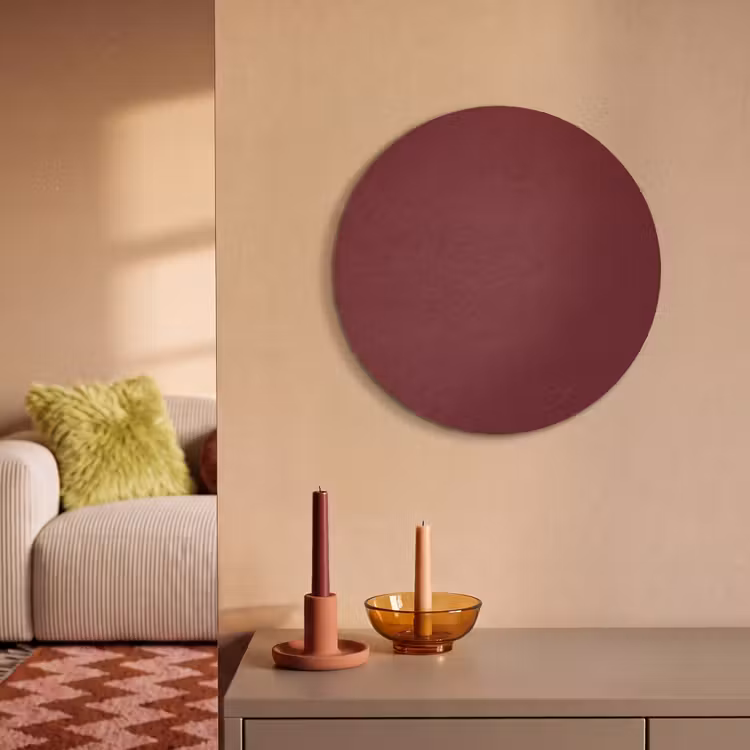 Akoestisch schilderij rond - Dark - Garnet - Rood — 3