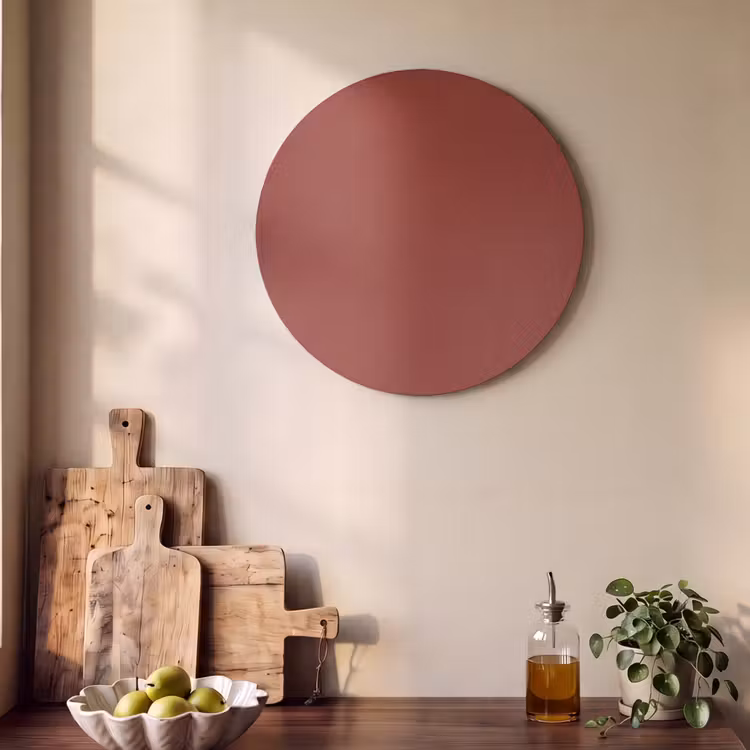 Akoestisch schilderij rond - Burnt - Copper - Rood — 4