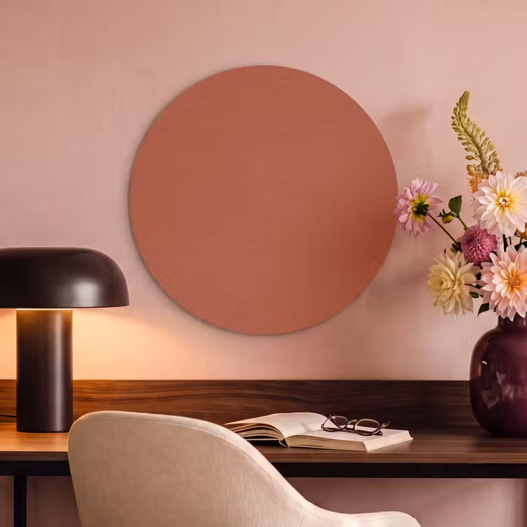 Akoestisch schilderij rond - Copperhead - Oranje - Bruin — 2