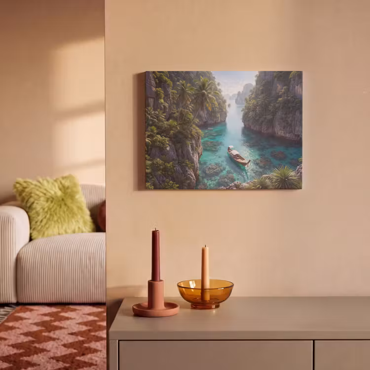 Akoestisch schilderij - Eiland - Tropisch - Water - Palmbomen - Natuur — 2