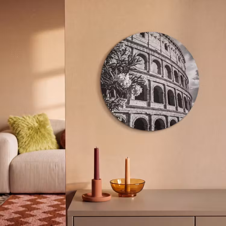 Akoestisch schilderij rond - Architectuur - Colosseum - Rome - Historisch - Zwart-wit — 3