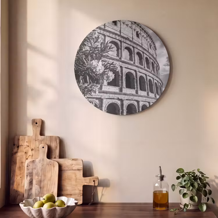 Akoestisch schilderij rond - Architectuur - Colosseum - Rome - Historisch - Zwart-wit — 4