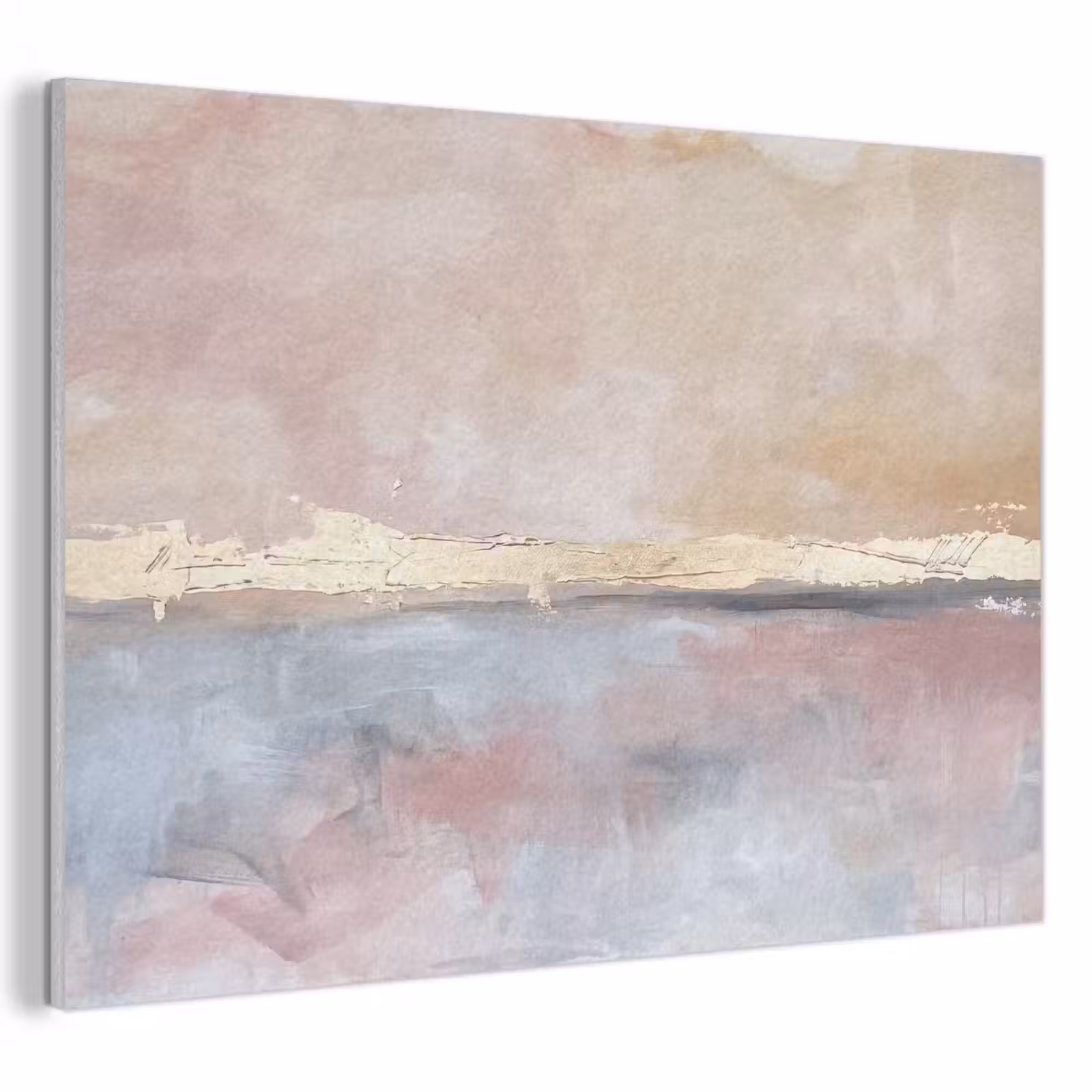 Akoestisch schilderij - Abstract - Horizontaal - Kunst - Roze - Goud — 1