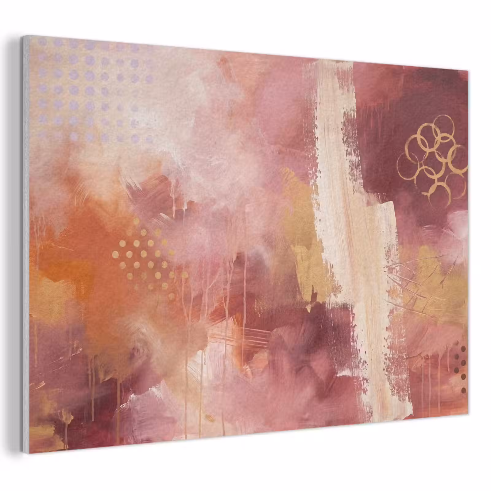 Akoestisch schilderij - Abstract - Rood - Goud - Modern - Kunst — 1