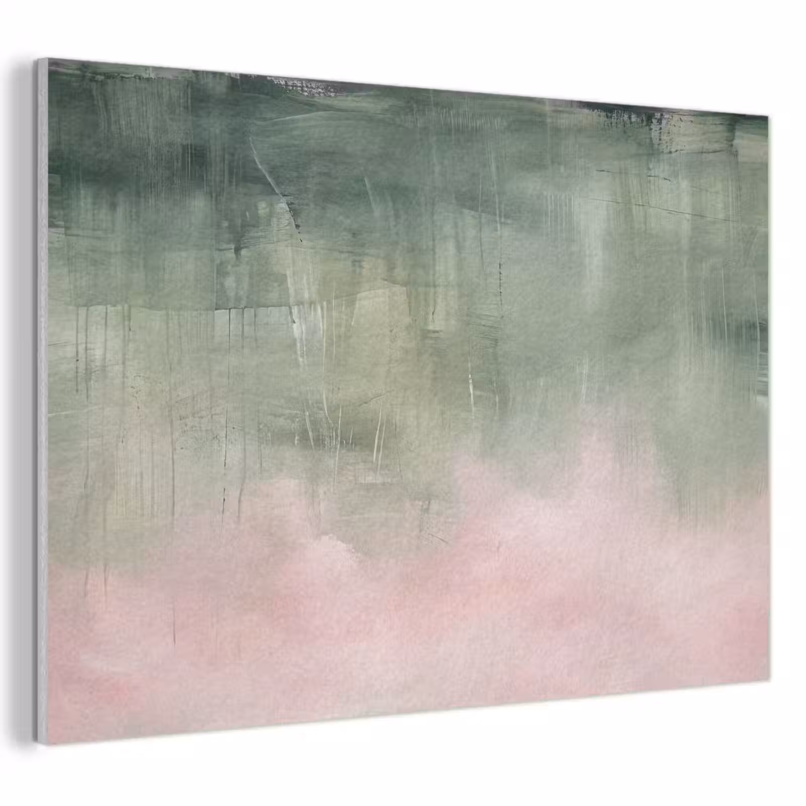 Akoestisch schilderij - Kunst - Abstract - Modern - Groen - Roze — 1