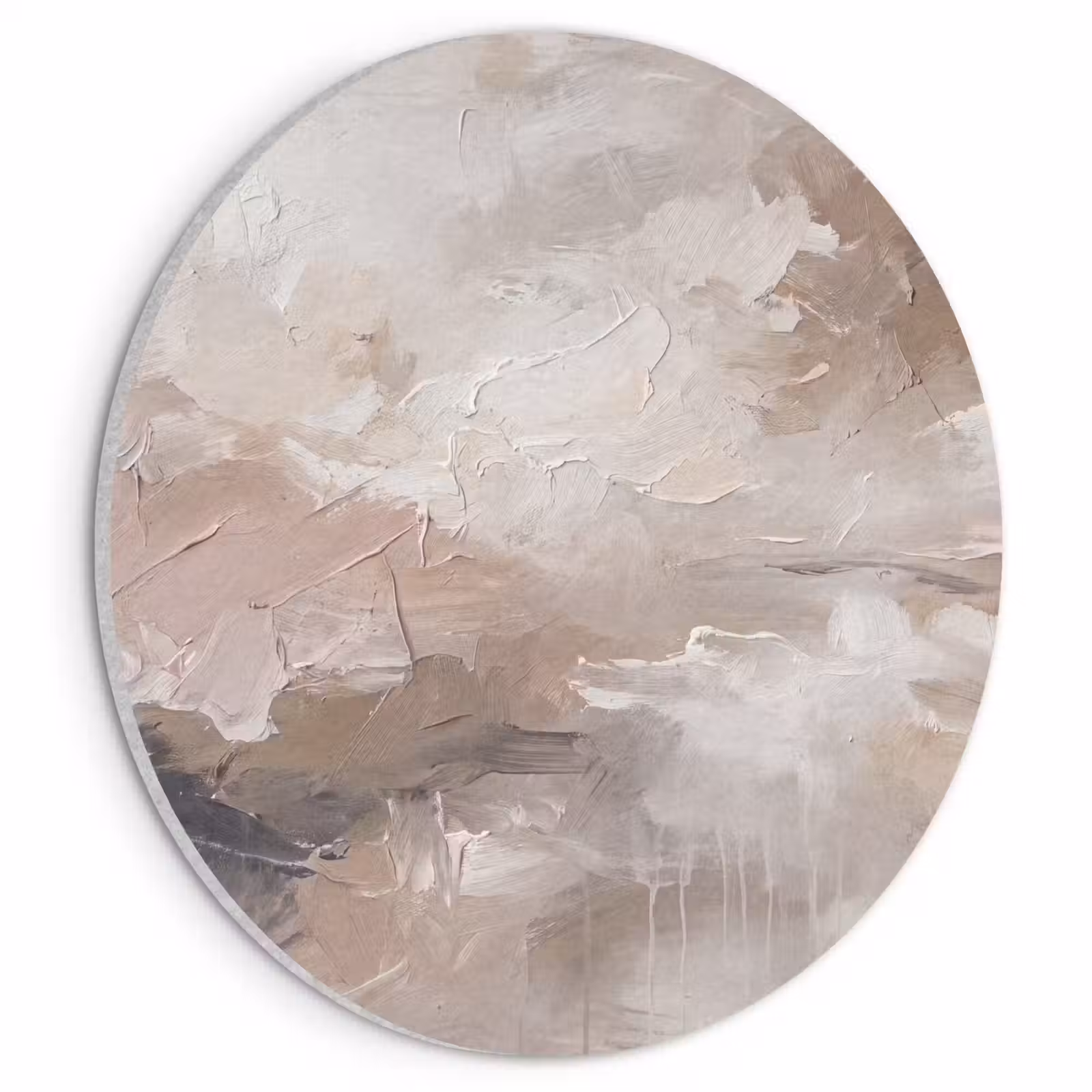 Akoestisch schilderij rond - Abstract - Textuur - Kunst - Modern - Beige — 1