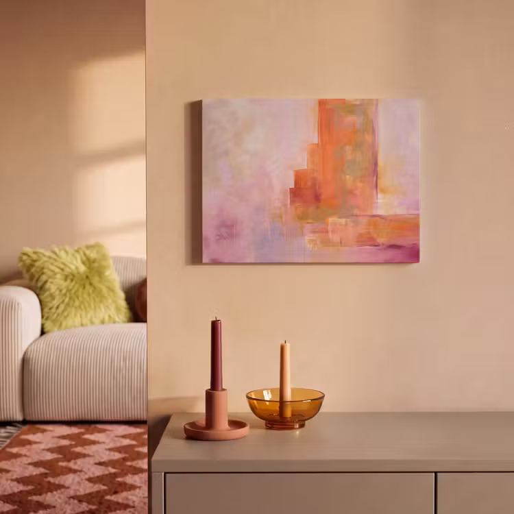 Akoestisch schilderij - Abstract - Borstelstreken - Kunst - Paars - Goud — 2
