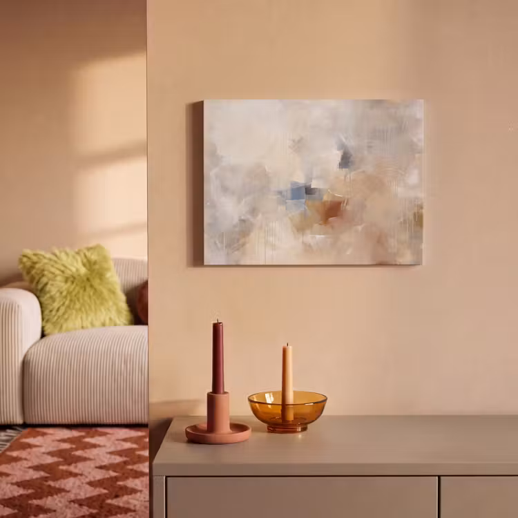 Akoestisch schilderij - Abstract - Borstelstreken - Modern - Beige - Kunst — 2