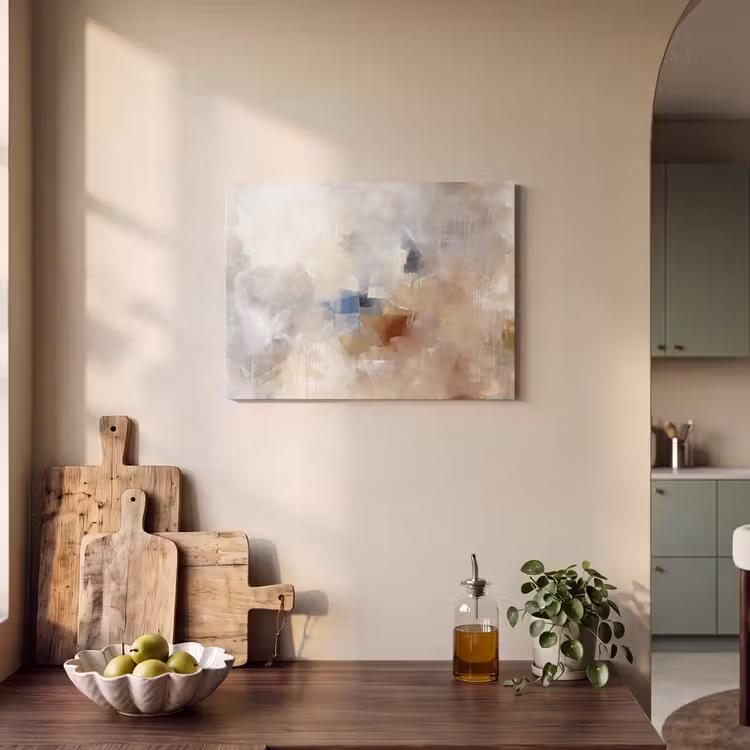 Akoestisch schilderij - Abstract - Borstelstreken - Modern - Beige - Kunst — 3