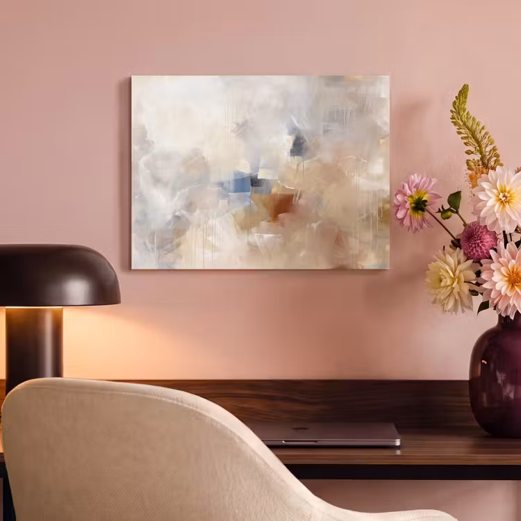 Akoestisch schilderij - Abstract - Borstelstreken - Modern - Beige - Kunst — 4