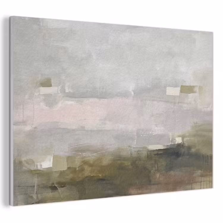 Akoestisch schilderij - Abstract - Gelaagd - Kunst - Modern - Grijs-Groen — 1