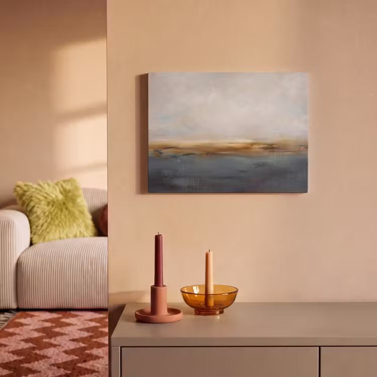 Akoestisch schilderij - Abstract - Horizon - Water - Modern - Beige — 2