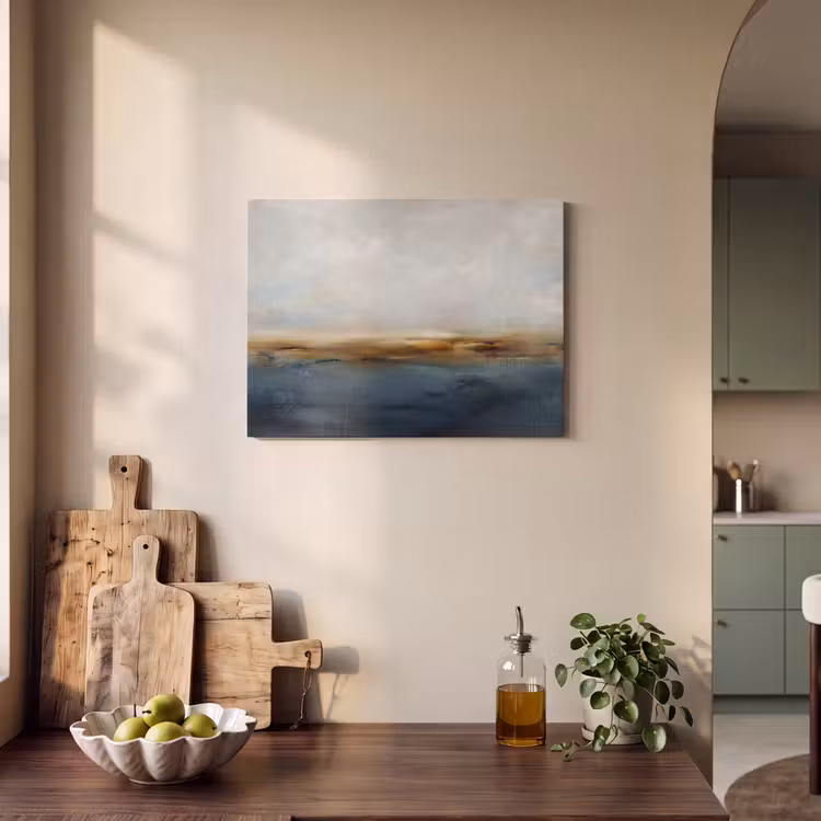 Akoestisch schilderij - Abstract - Horizon - Water - Modern - Beige — 3