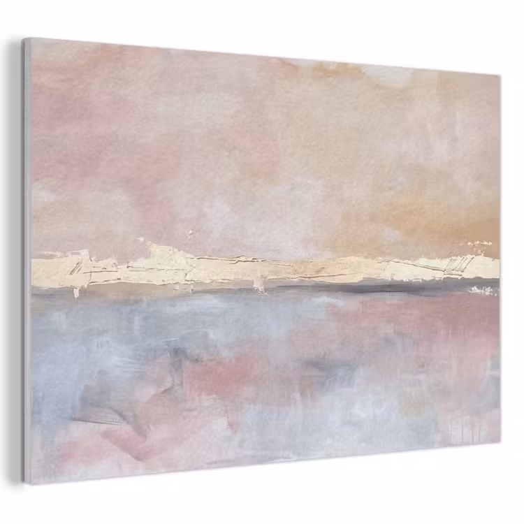 Akoestisch schilderij - Abstract - Horizontaal - Kunst - Roze - Goud — 1