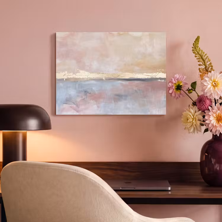 Akoestisch schilderij - Abstract - Horizontaal - Kunst - Roze - Goud — 4