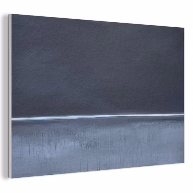 Akoestisch schilderij - Abstract - Horizontale lijn - Minimalistisch - Donkerblauw - Kunst — 1