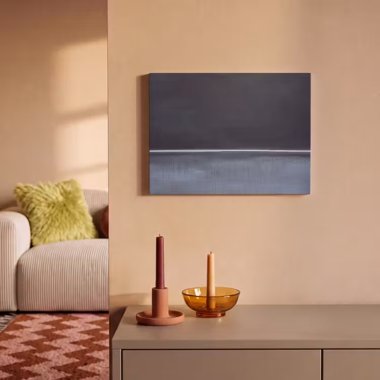 Akoestisch schilderij - Abstract - Horizontale lijn - Minimalistisch - Donkerblauw - Kunst — 2