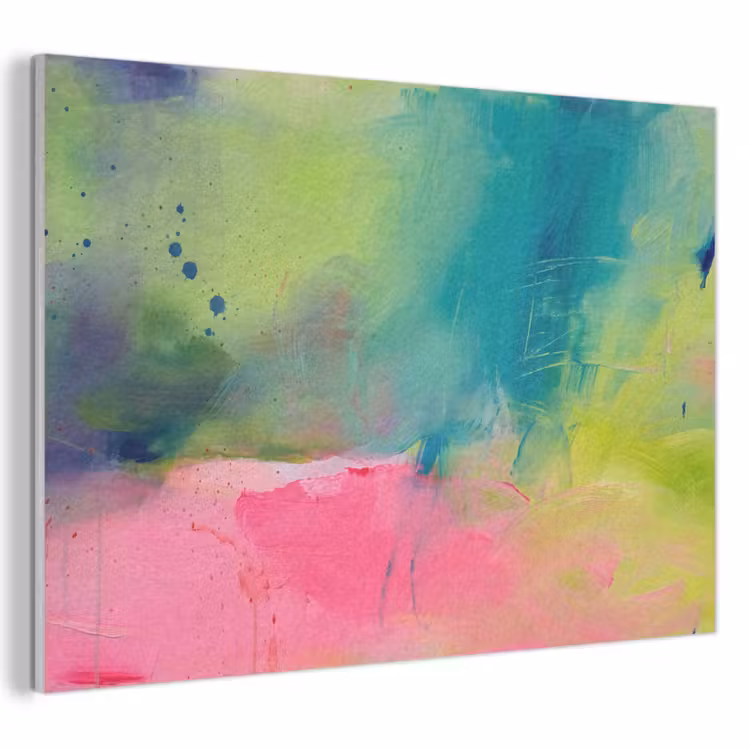 Akoestisch schilderij - Abstract - Kleuren - Modern - Groen - Roze — 1
