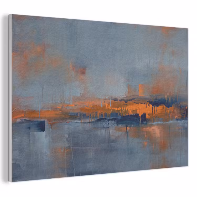 Akoestisch schilderij - Abstract - Kleuren - Modern - Oranje - Grijs — 1