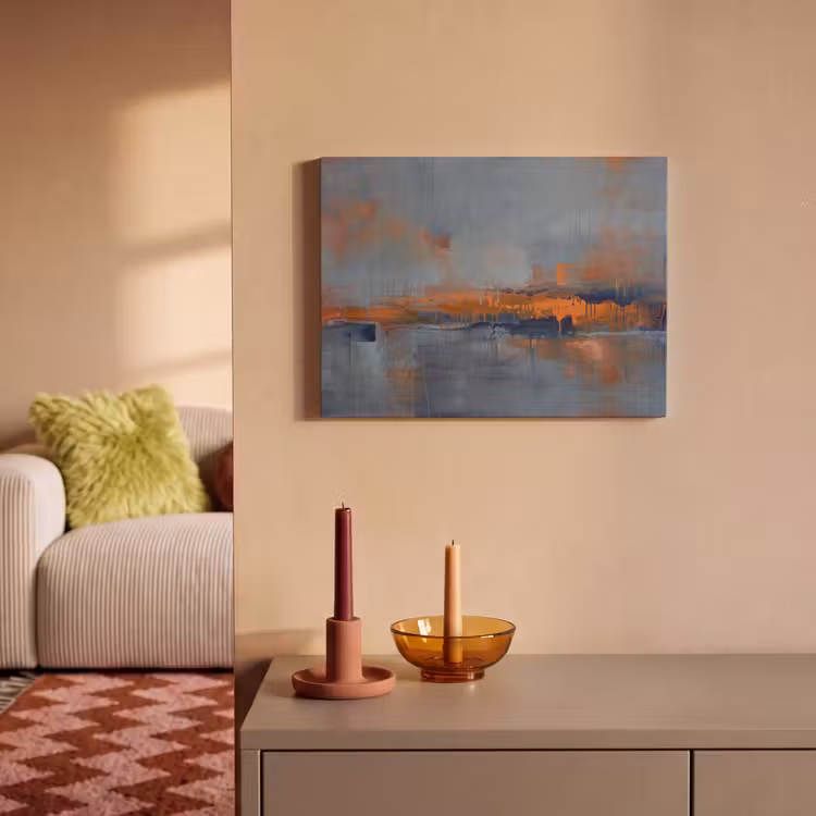 Akoestisch schilderij - Abstract - Kleuren - Modern - Oranje - Grijs — 2