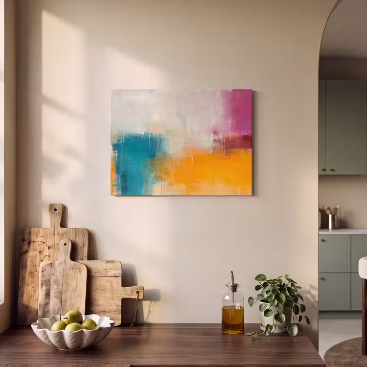 Akoestisch schilderij - Abstract - Kleurrijk - Modern - Kunst - Oranje — 3