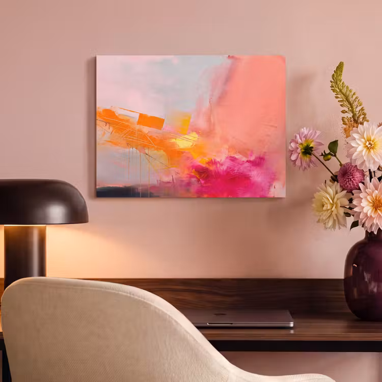 Akoestisch schilderij - Abstract - Kleurrijk - Modern - Roze — 4