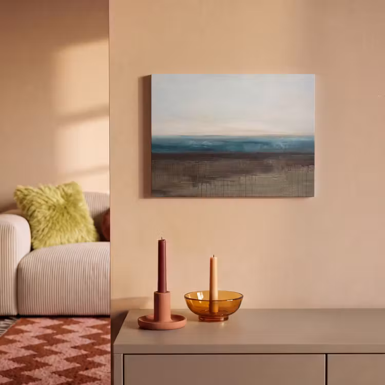 Akoestisch schilderij - Abstract - Landschap - Horizon - Blauw - Modern — 2
