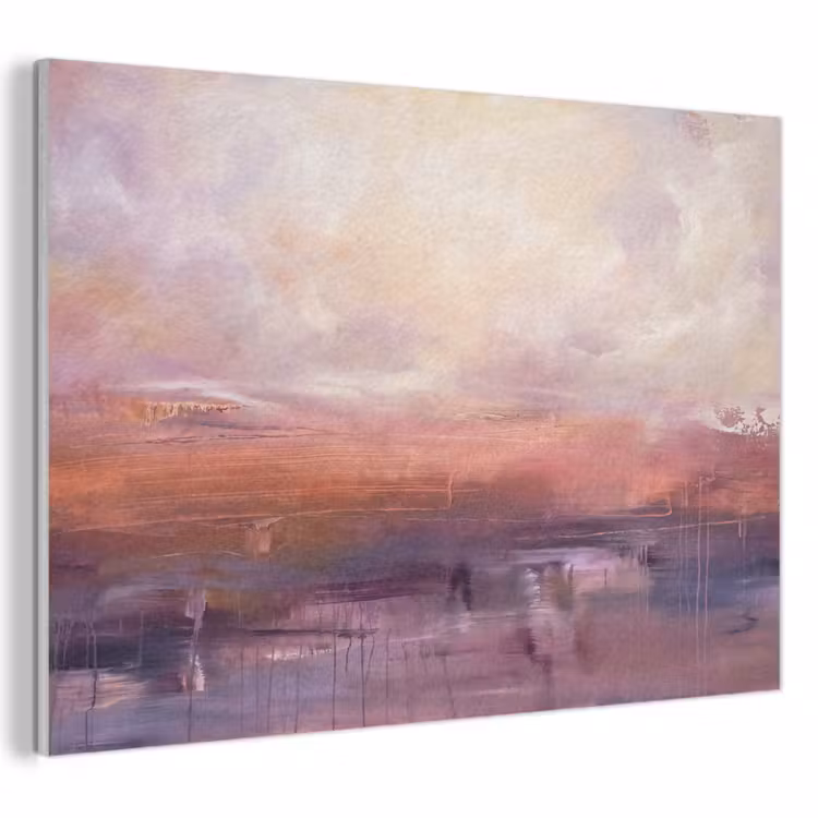 Akoestisch schilderij - Abstract - Landschap - Modern - Paars - Oranje — 1