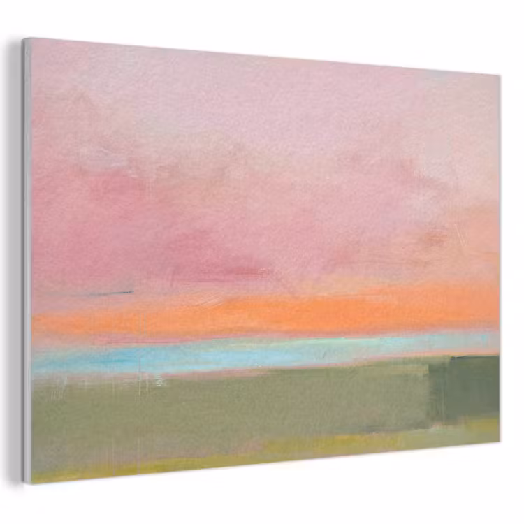 Akoestisch schilderij - Abstract - Landschap - Modern - Roze - Oranje — 1