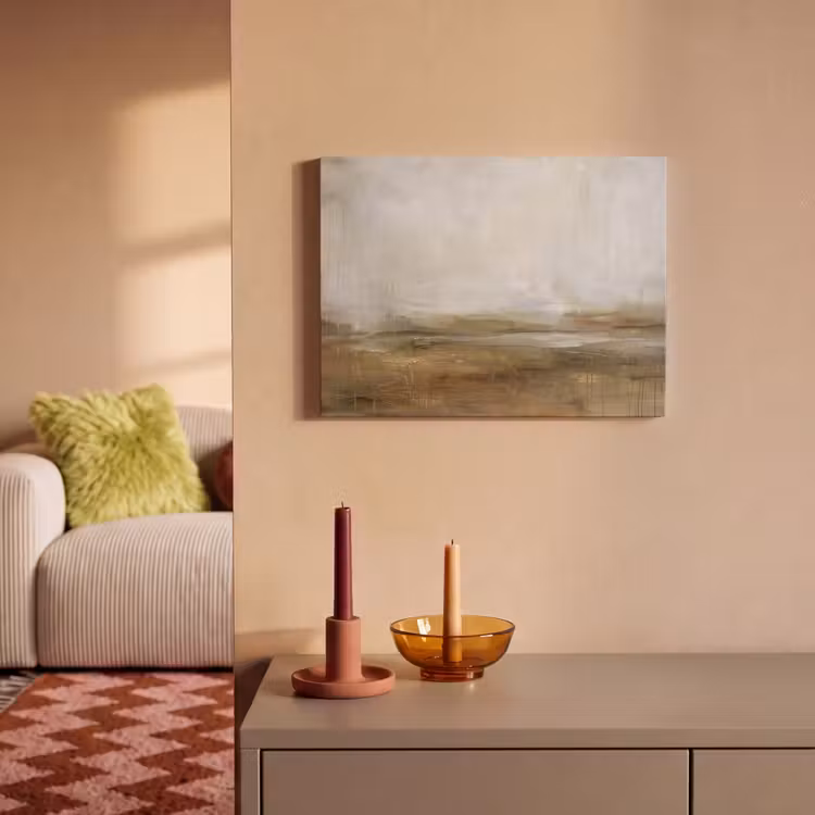 Akoestisch schilderij - Abstract - Landschap - Natuur - Beige - Bruin — 2